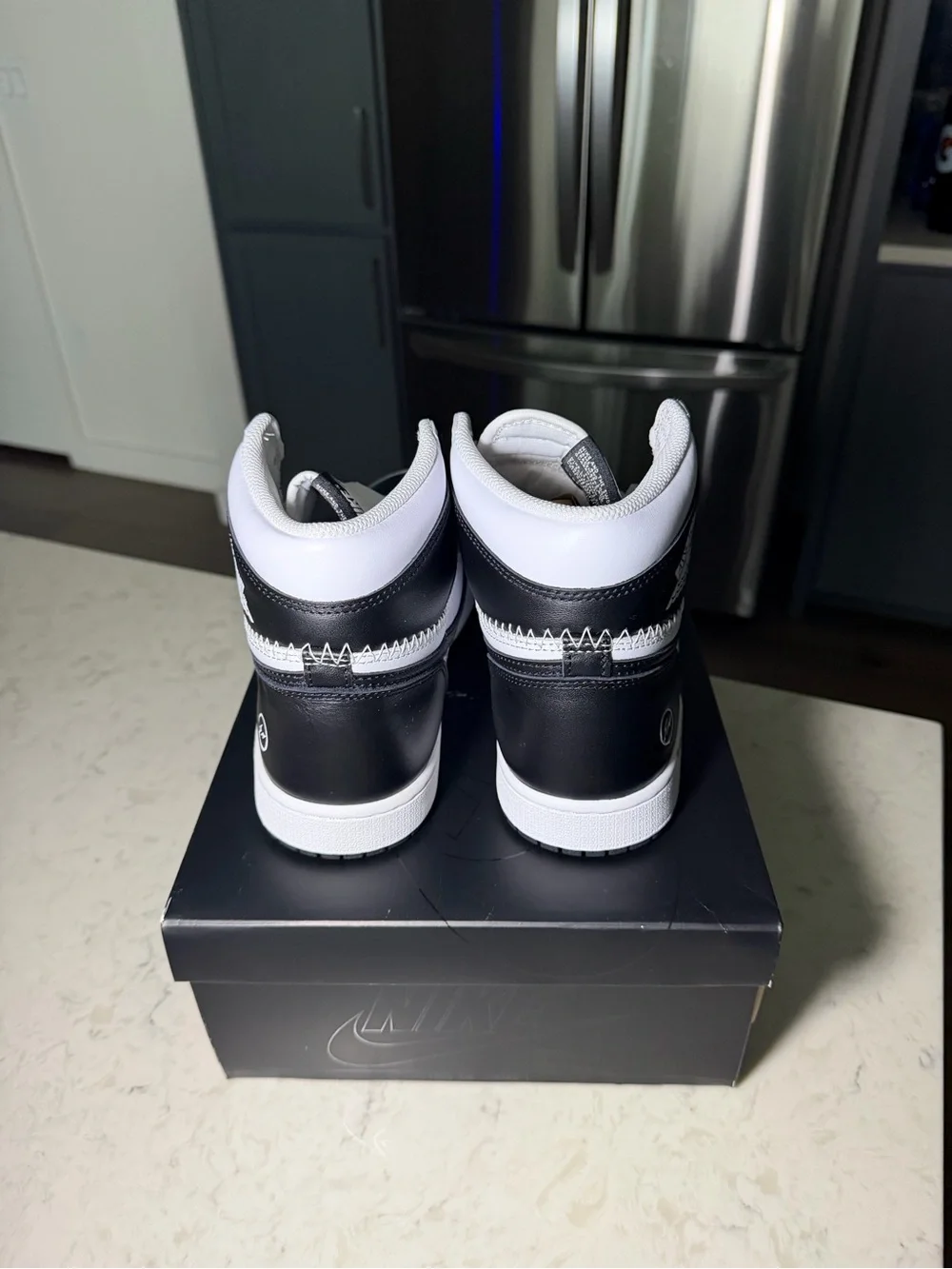 Air Jordan 1 Retro High-Top Sneaker in White and Black